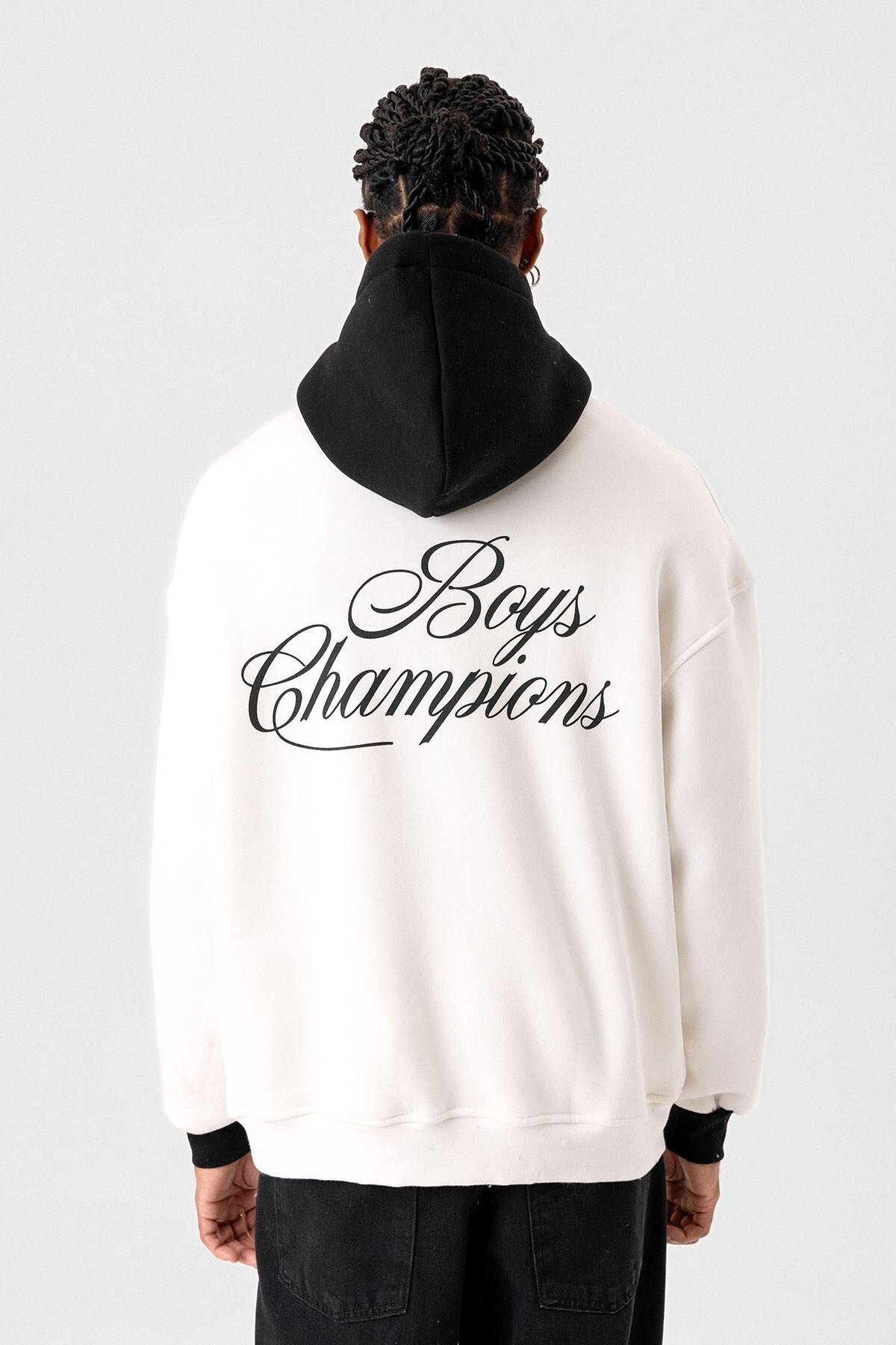 Yazı Detaylı Oversize Kapüşonlu Sweatshirt