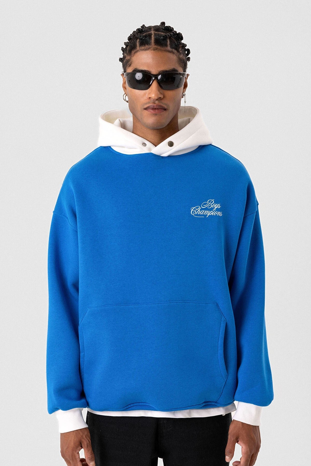 Yazı Detaylı Oversize Kapüşonlu Sweatshirt