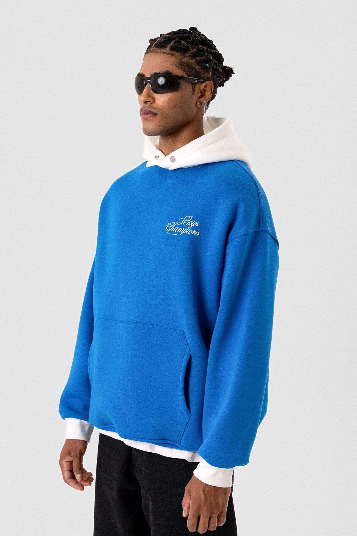 Yazı Detaylı Oversize Kapüşonlu Sweatshirt