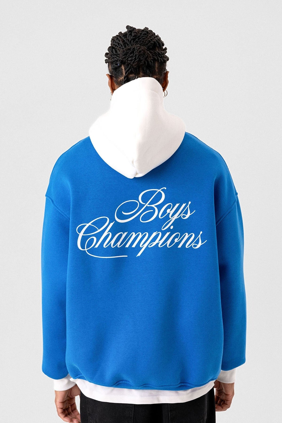 Yazı Detaylı Oversize Kapüşonlu Sweatshirt
