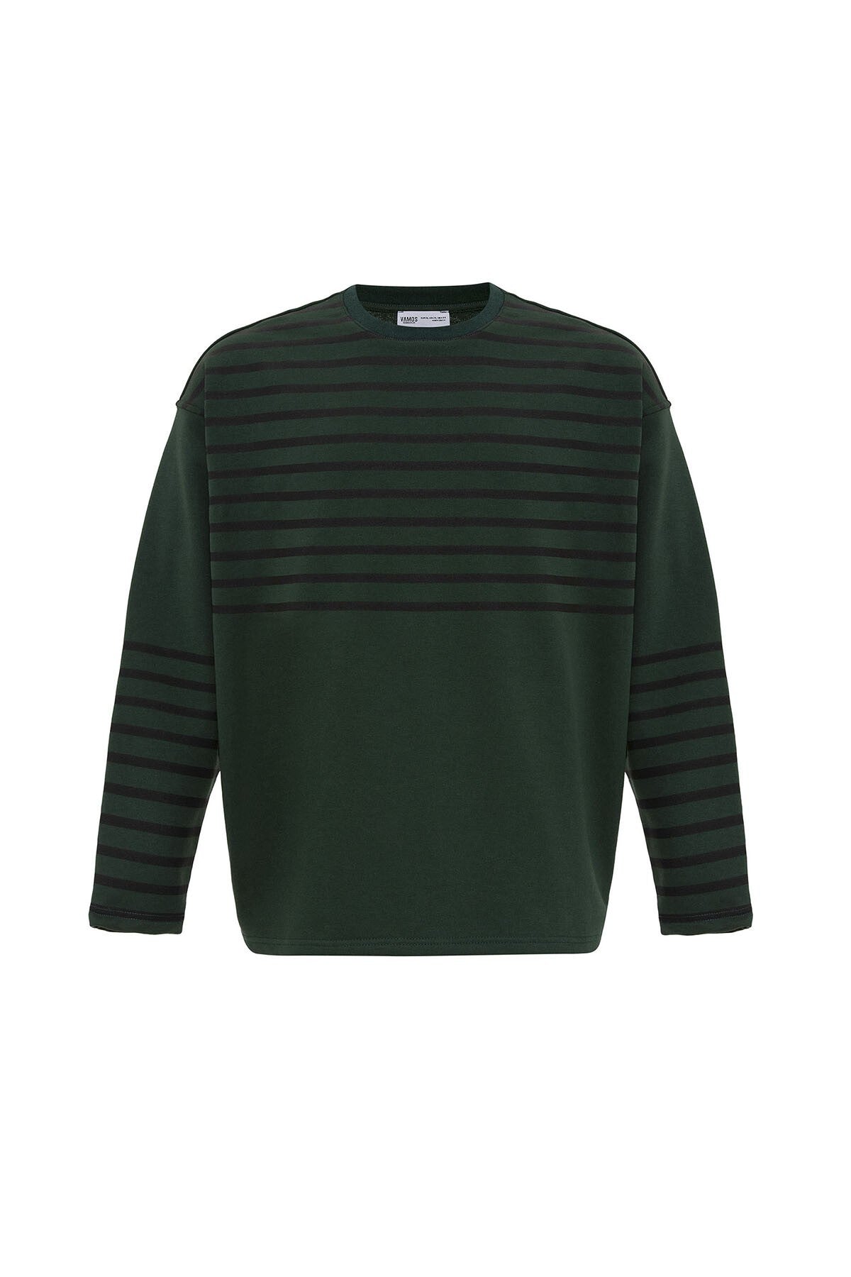 Çizgili Şerit Detaylı Oversize Sweatshirt