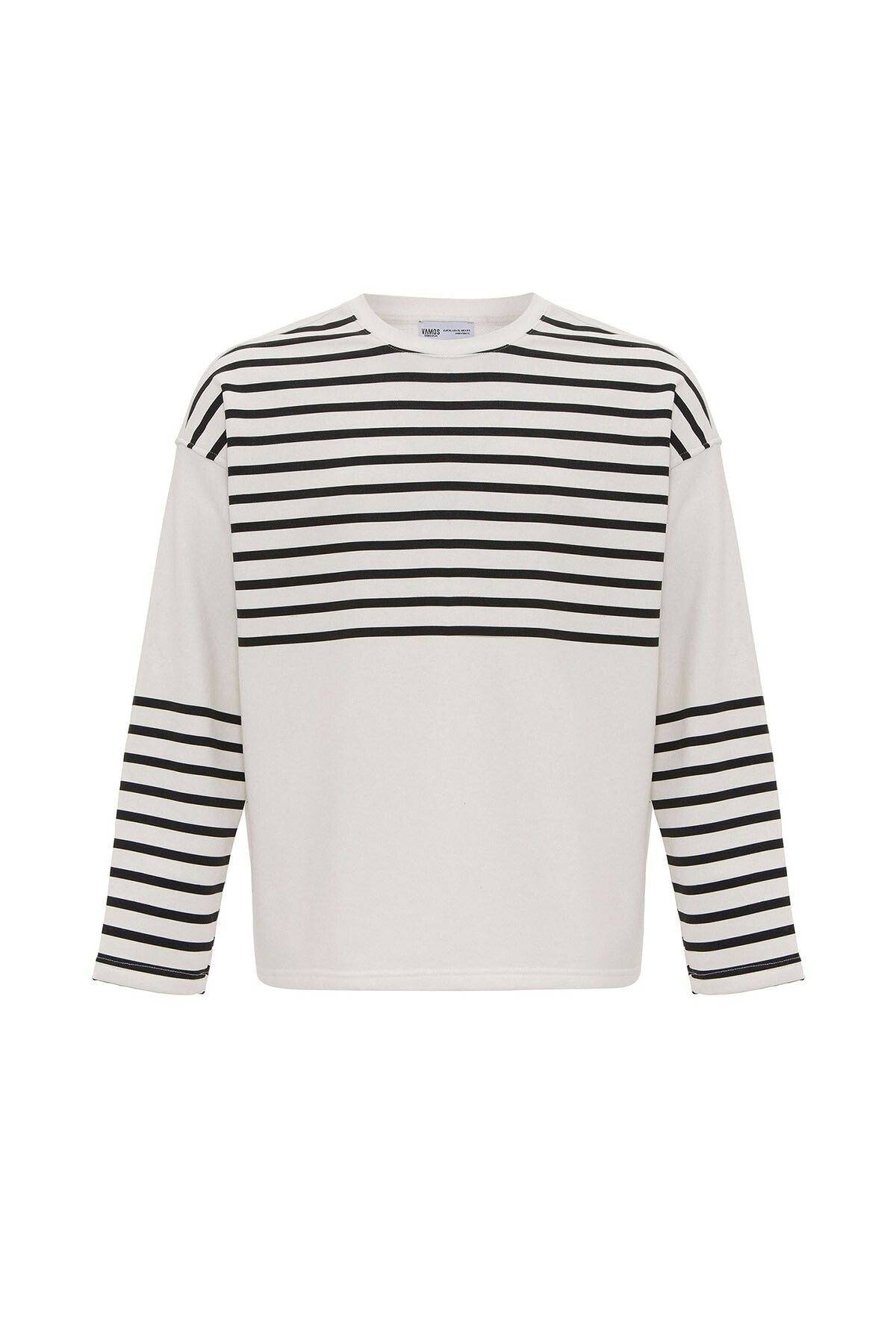 Çizgili Şerit Detaylı Oversize Sweatshirt