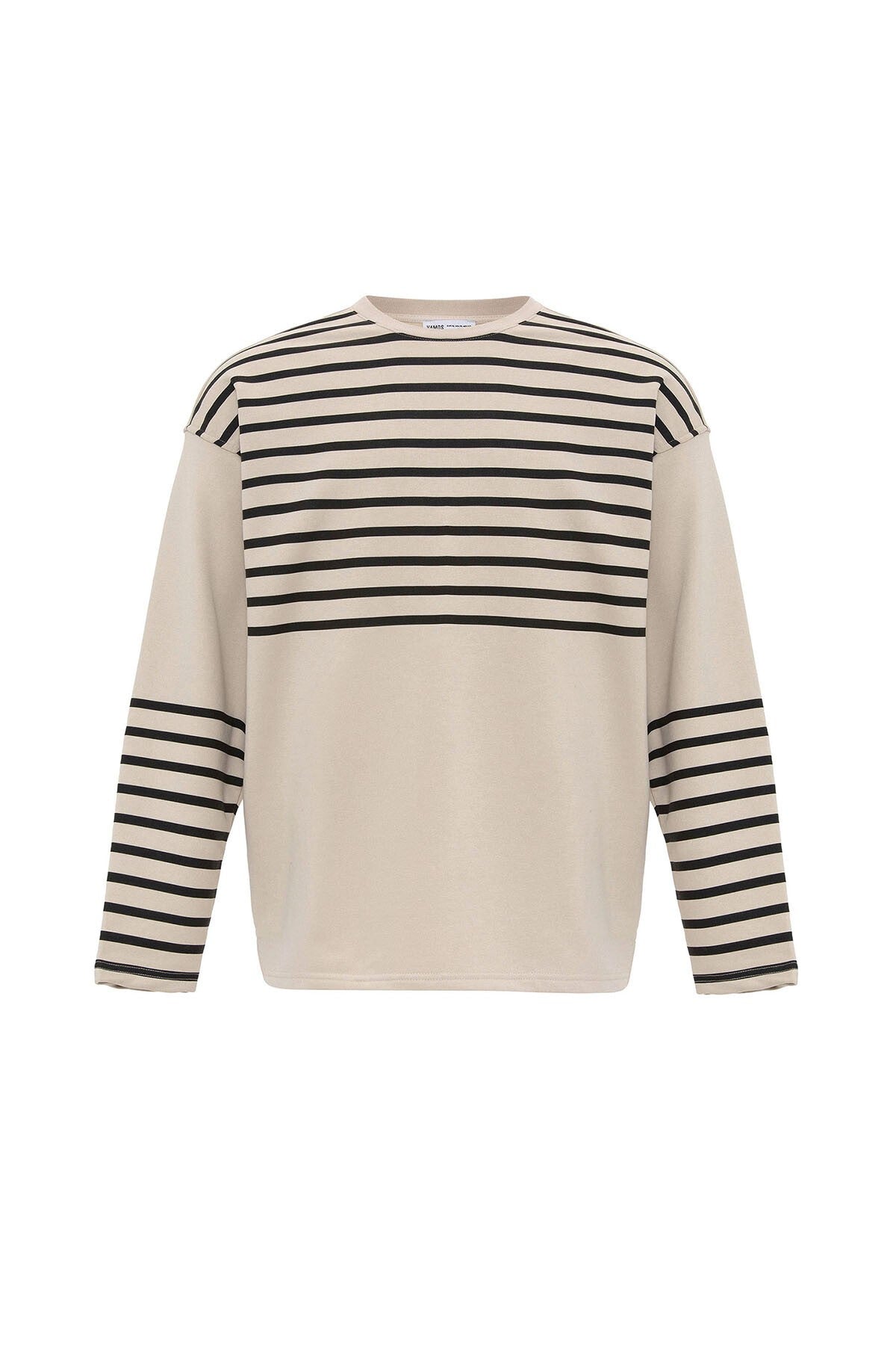 Çizgili Şerit Detaylı Oversize Sweatshirt