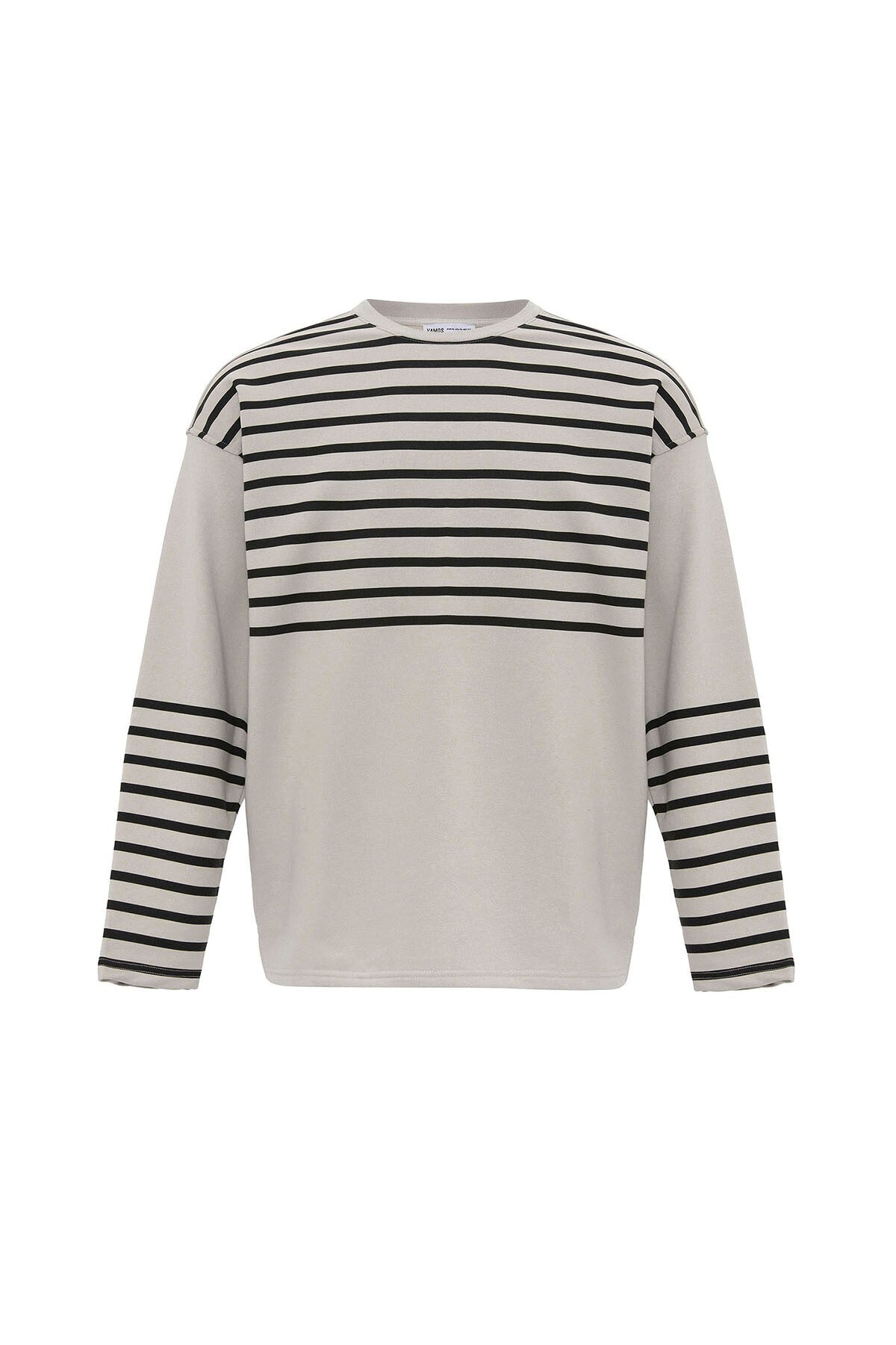 Çizgili Şerit Detaylı Oversize Sweatshirt