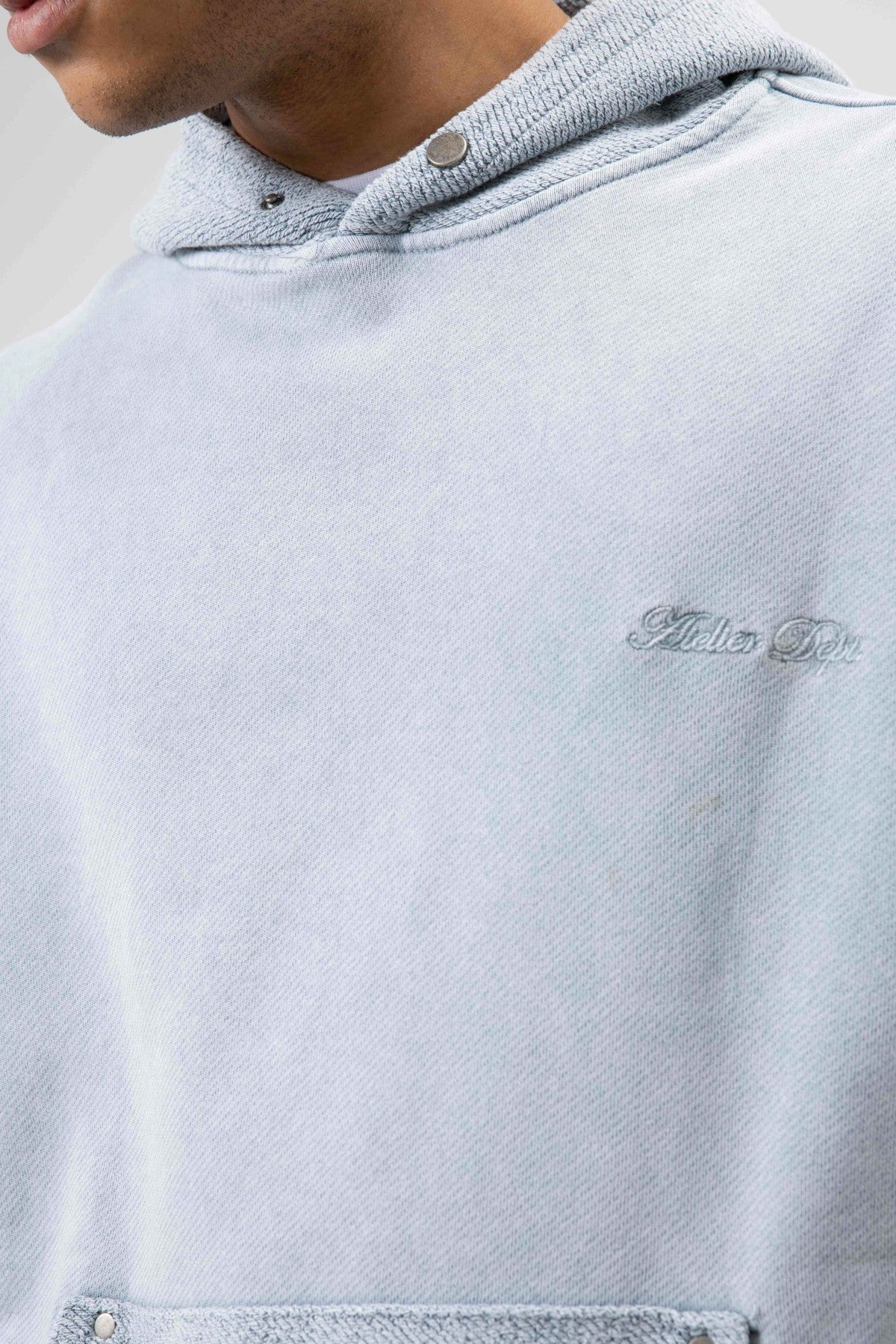 Oversize Yıkamalı Baskılı Kapüşonlu Sweatshirt