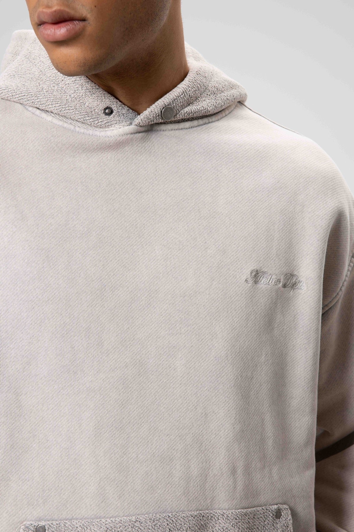 Oversize Yıkamalı Baskılı Kapüşonlu Sweatshirt