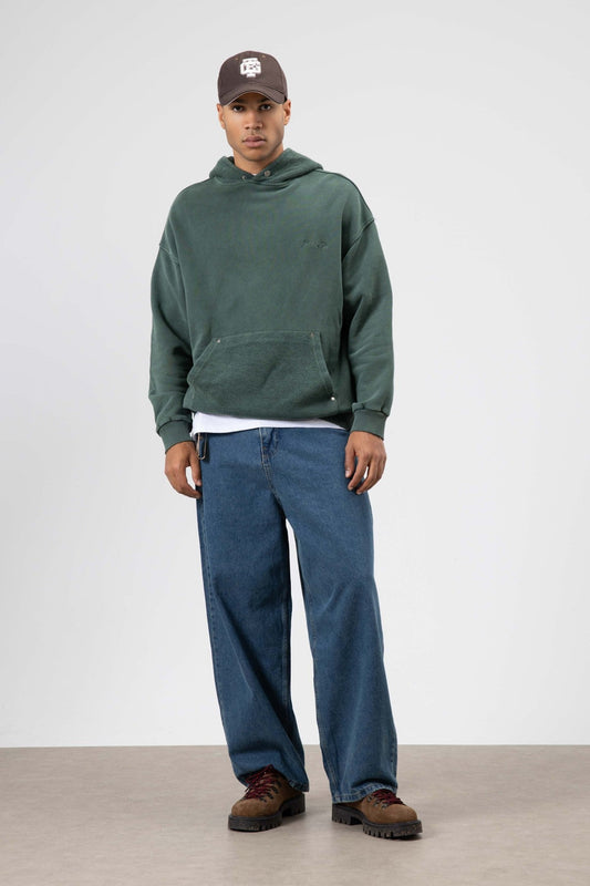 Oversize Yıkamalı Baskılı Kapüşonlu Sweatshirt