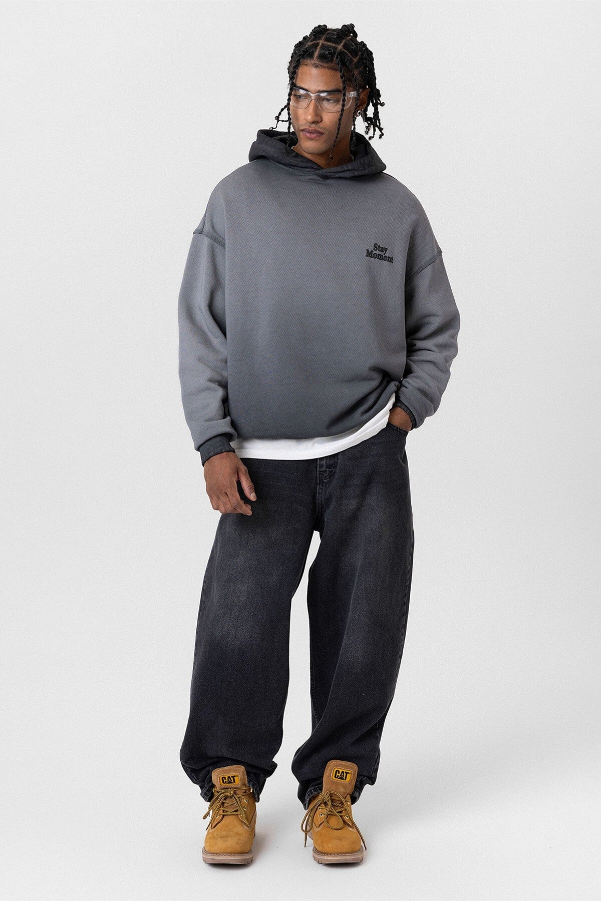 Premıum Yıkamalı Yazı Detaylı Oversize Kapüşonlu Sweatshirt