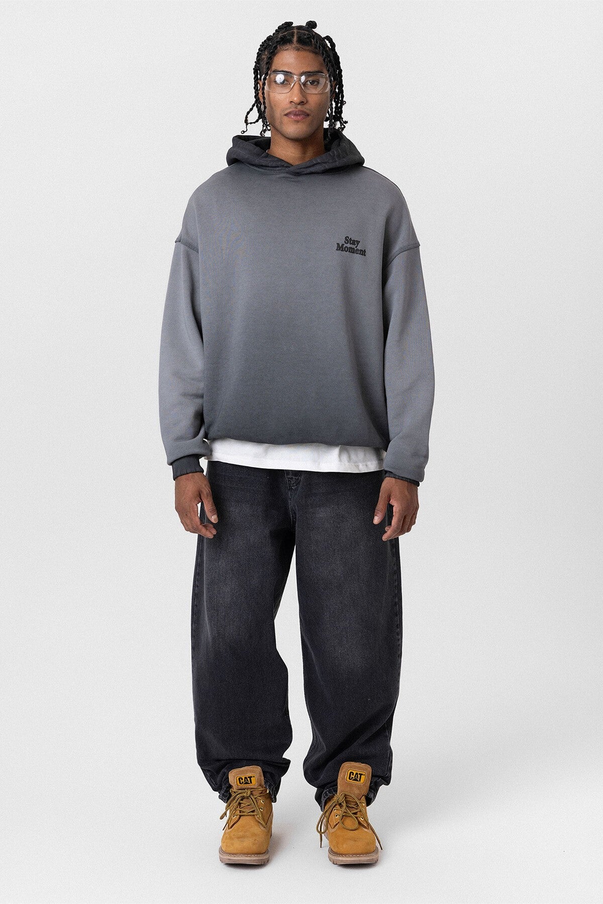 Premıum Yıkamalı Yazı Detaylı Oversize Kapüşonlu Sweatshirt