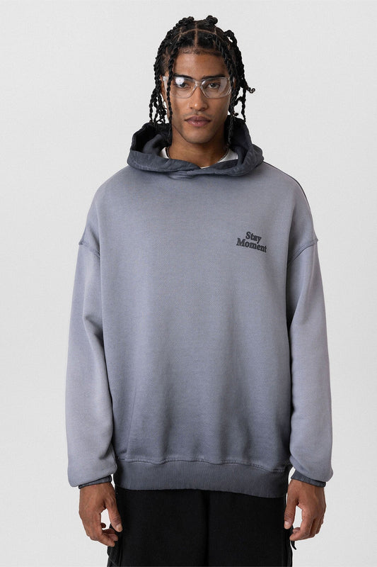 Premıum Yıkamalı Yazı Detaylı Oversize Kapüşonlu Sweatshirt