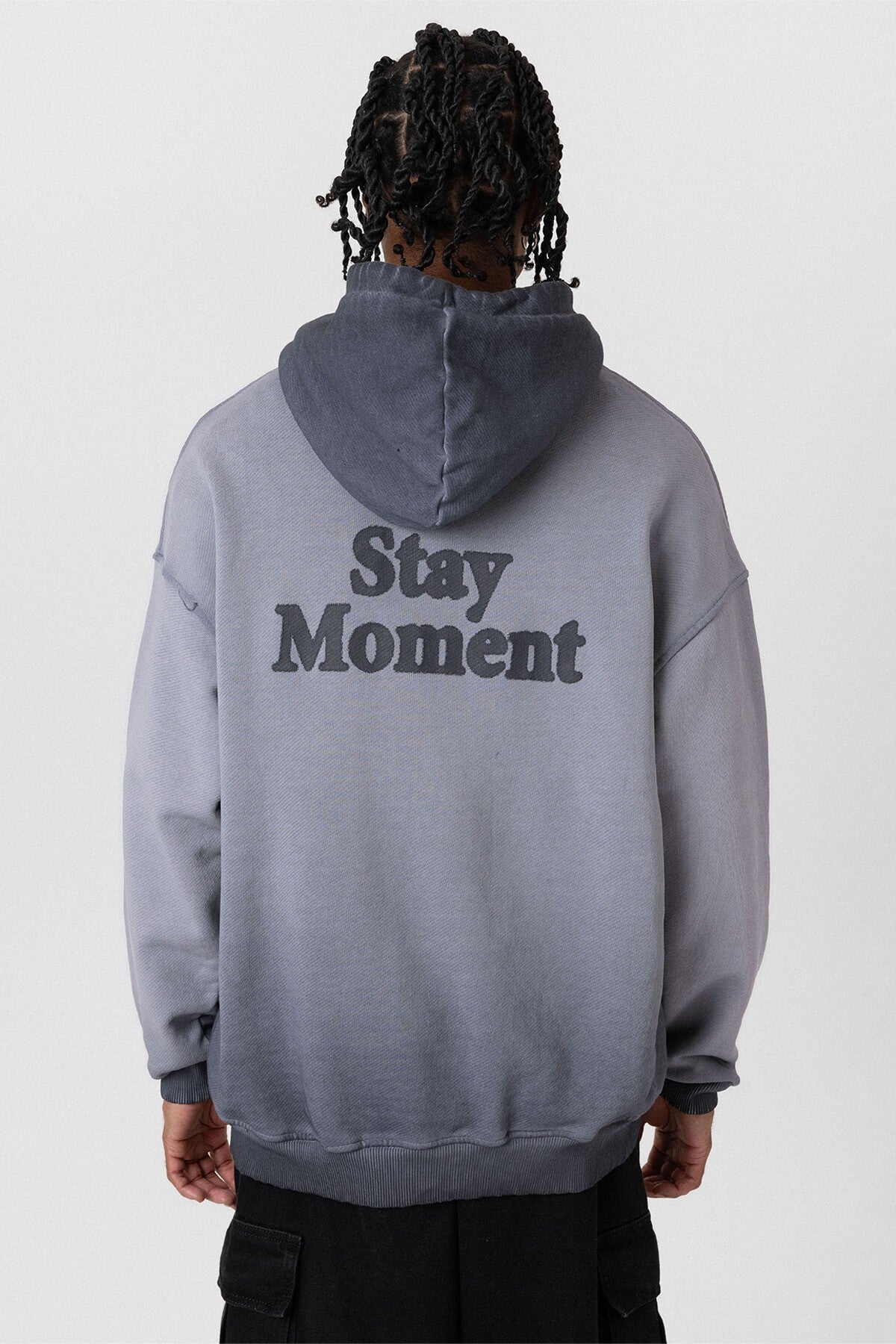 Premıum Yıkamalı Yazı Detaylı Oversize Kapüşonlu Sweatshirt