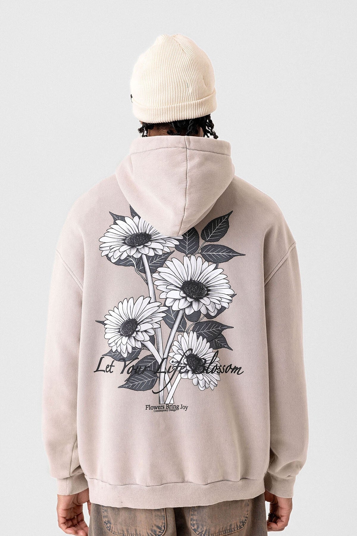 Yazı Detaylı Yıkamalı Oversize Sweatshirt