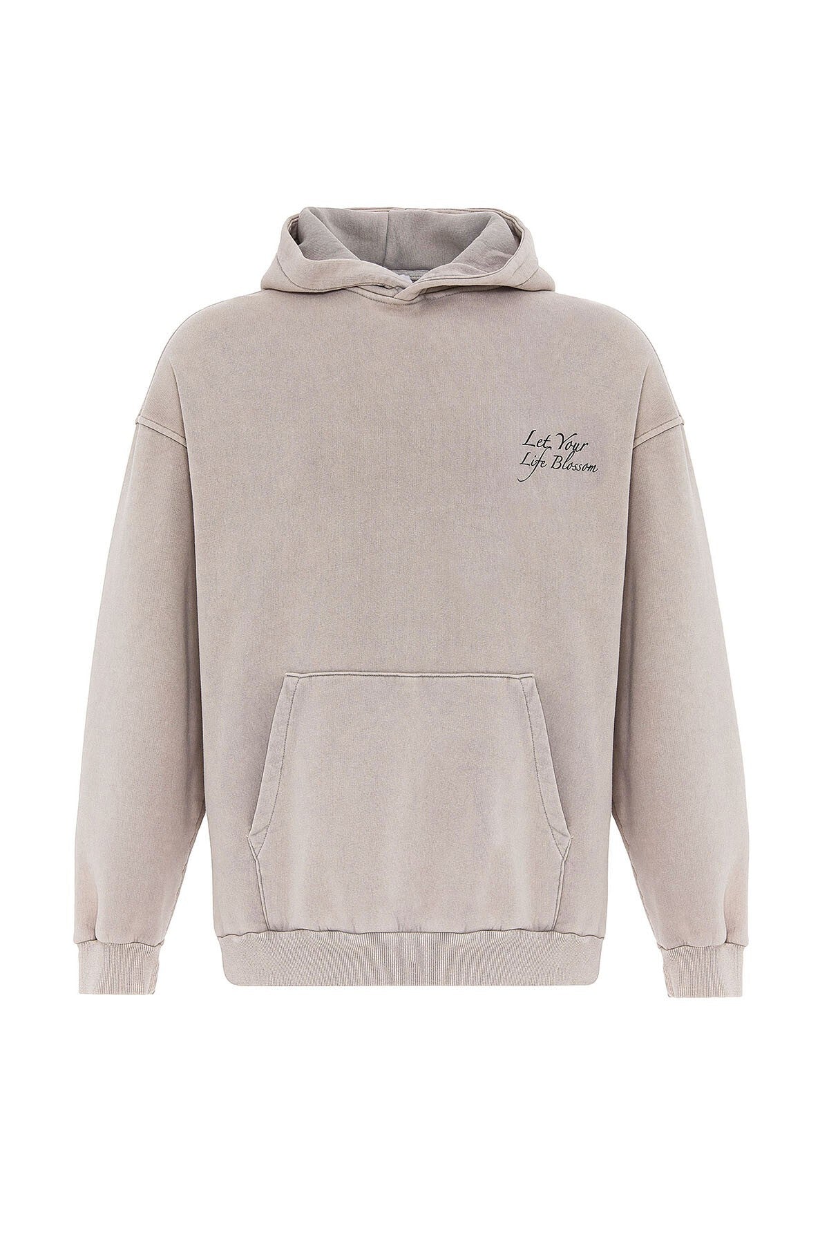 Yazı Detaylı Yıkamalı Oversize Sweatshirt