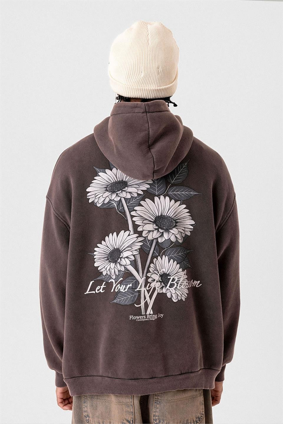 Yazı Detaylı Yıkamalı Oversize Sweatshirt