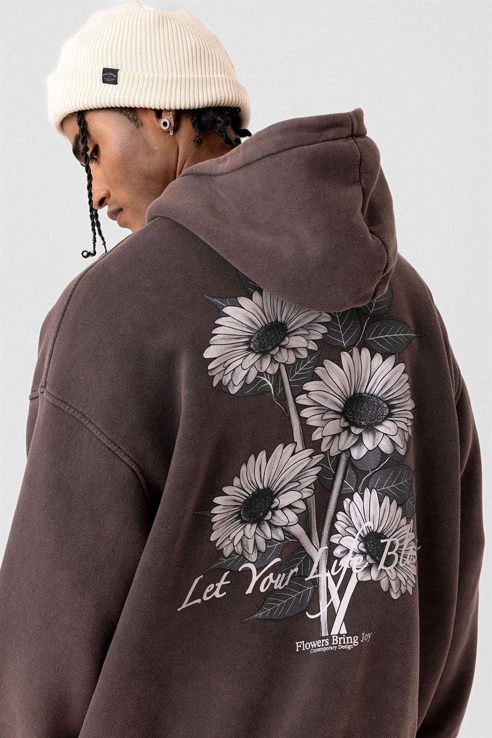 Yazı Detaylı Yıkamalı Oversize Sweatshirt