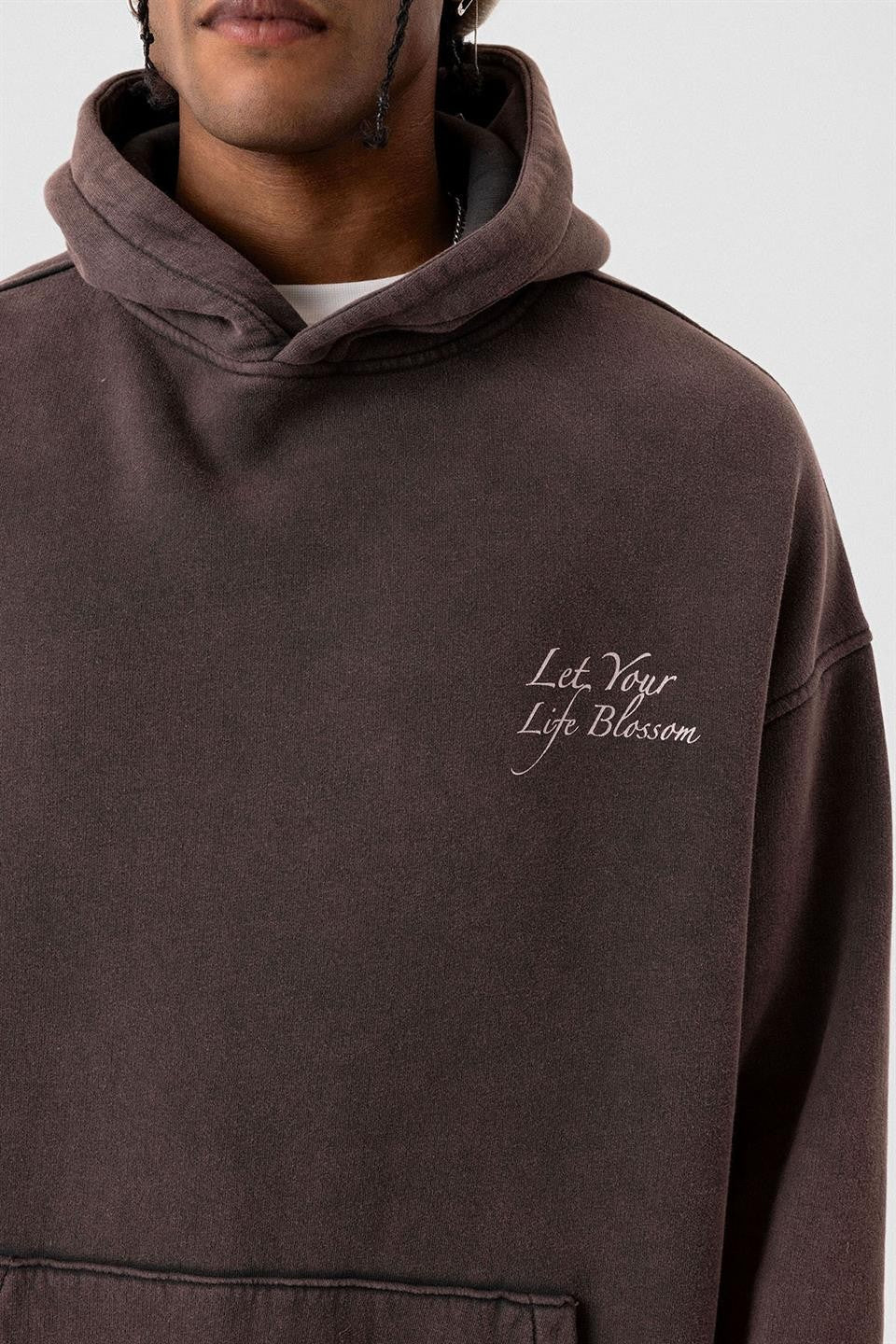 Yazı Detaylı Yıkamalı Oversize Sweatshirt