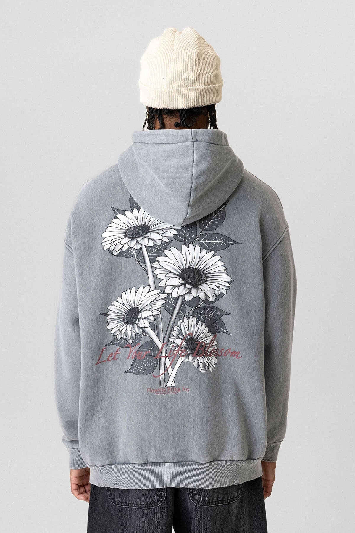 Yazı Detaylı Yıkamalı Oversize Sweatshirt