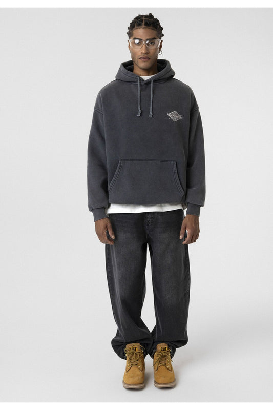 Yıkamalı Sırt Baskılı Oversize Sweatshirt