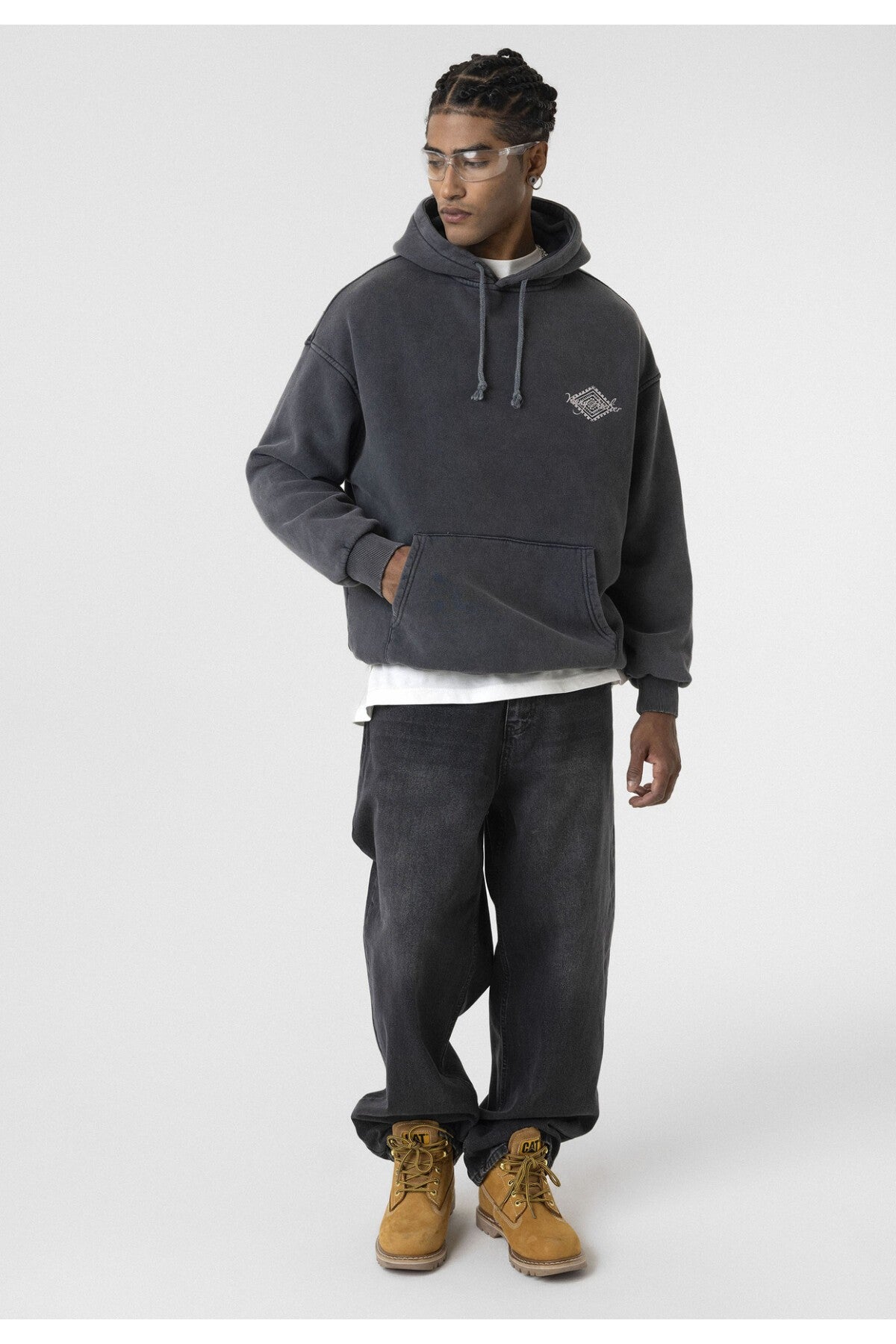 Yıkamalı Sırt Baskılı Oversize Sweatshirt