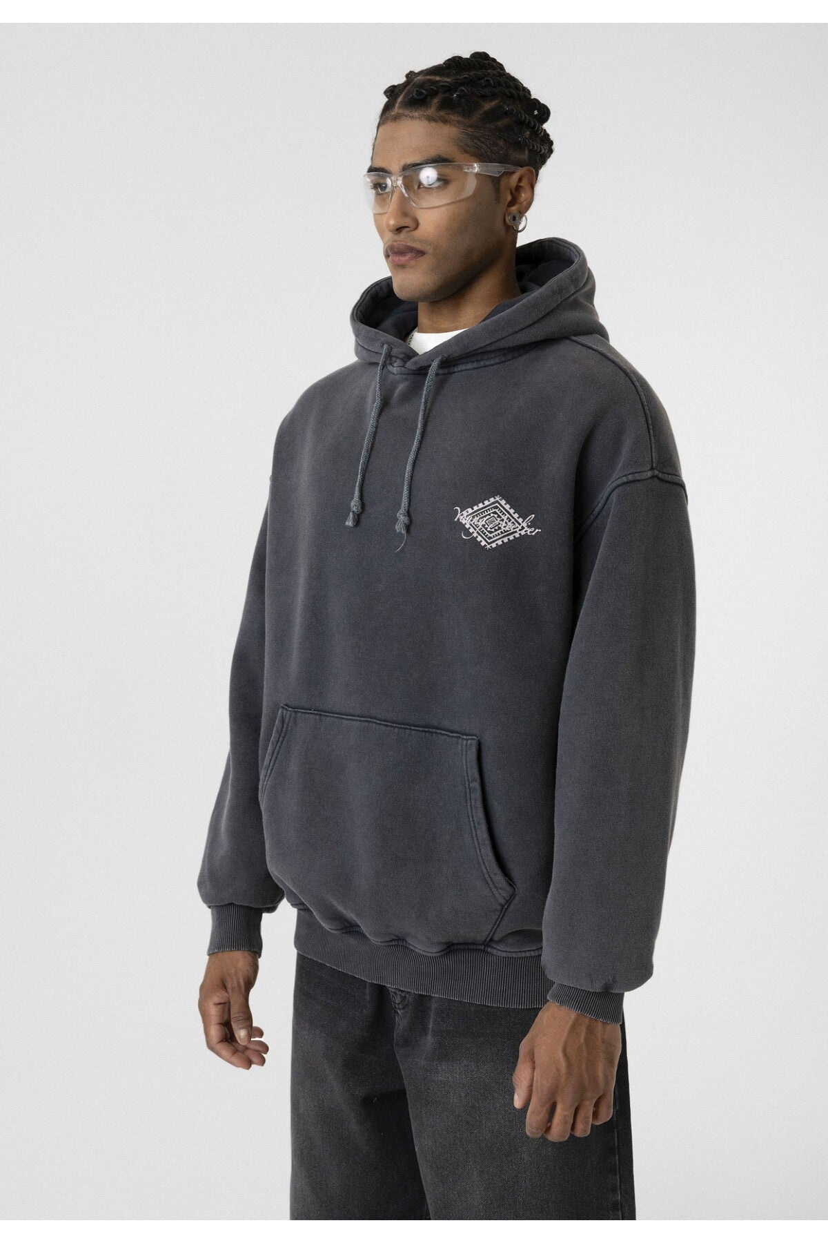 Yıkamalı Sırt Baskılı Oversize Sweatshirt
