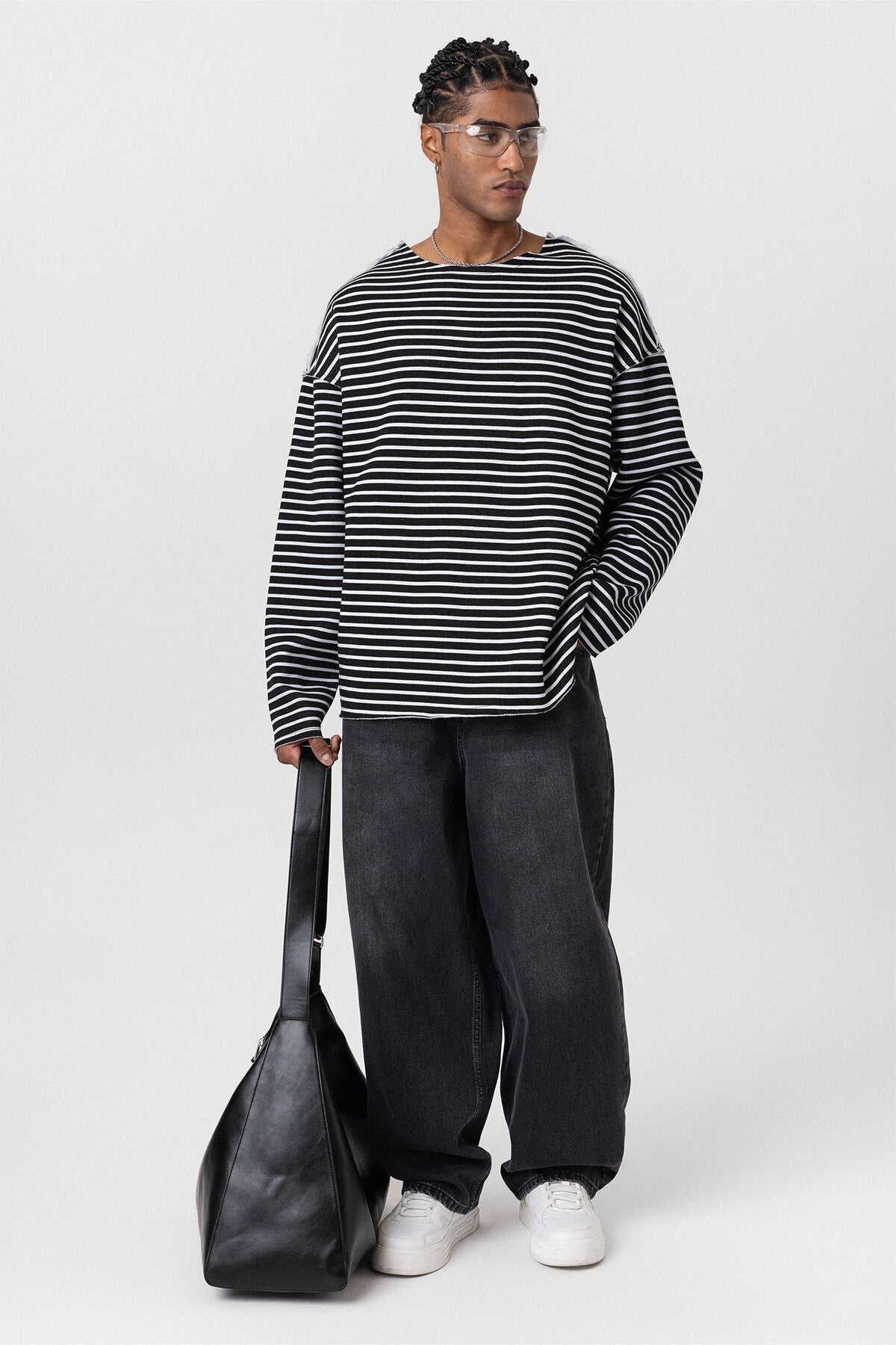 Yaka Detaylı Oversize Sweatshirt
