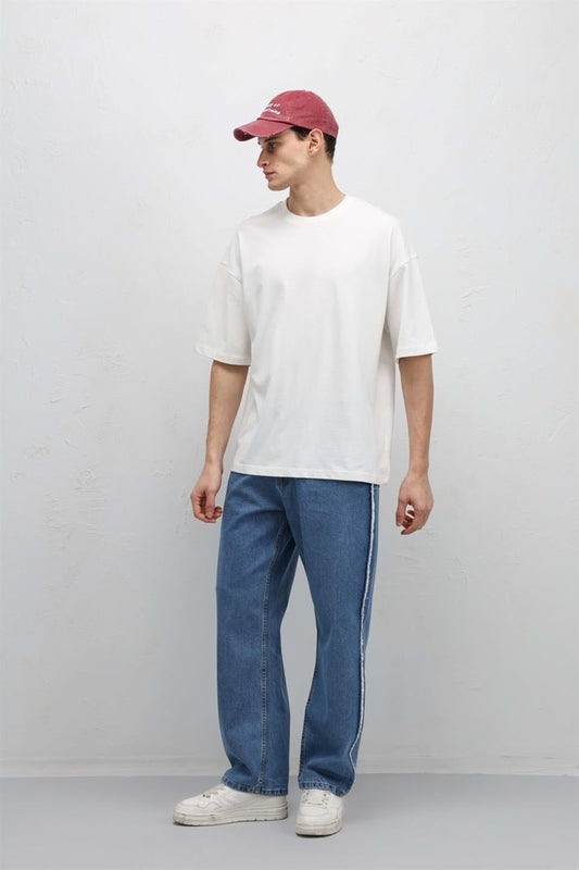 Yan Dikiş Detaylı Baggy Jean