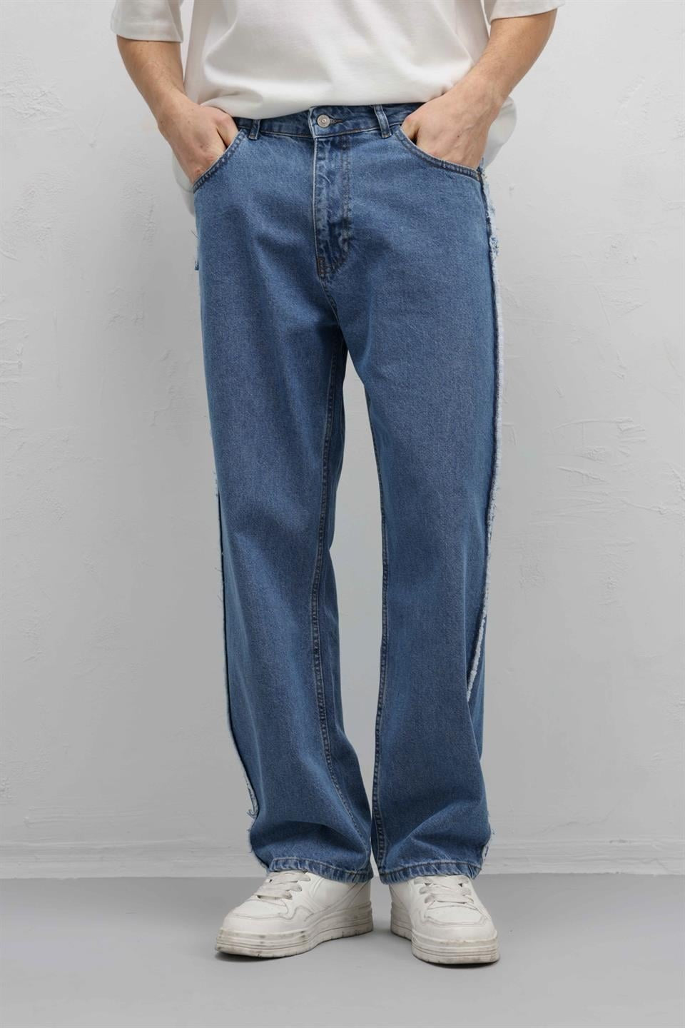 Yan Dikiş Detaylı Baggy Jean