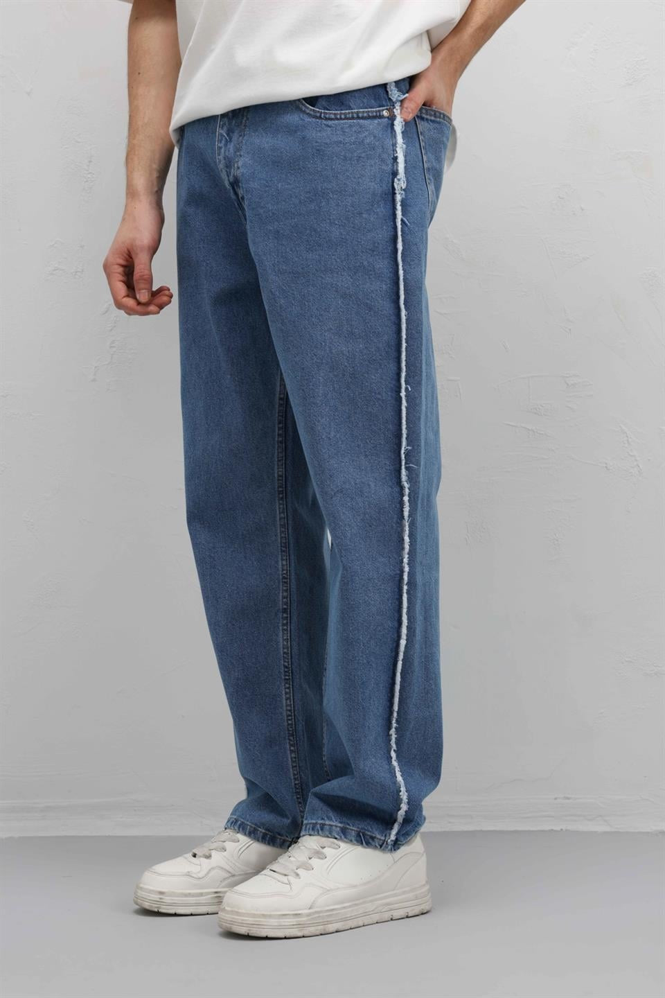 Yan Dikiş Detaylı Baggy Jean