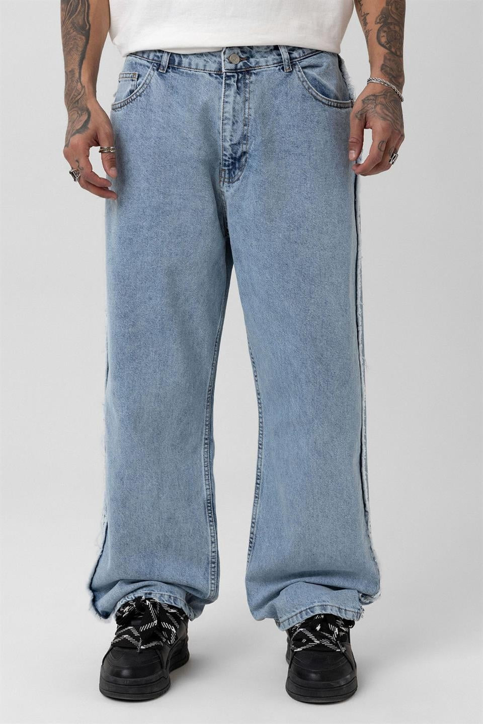 Yan Dikiş Detaylı Baggy Jean