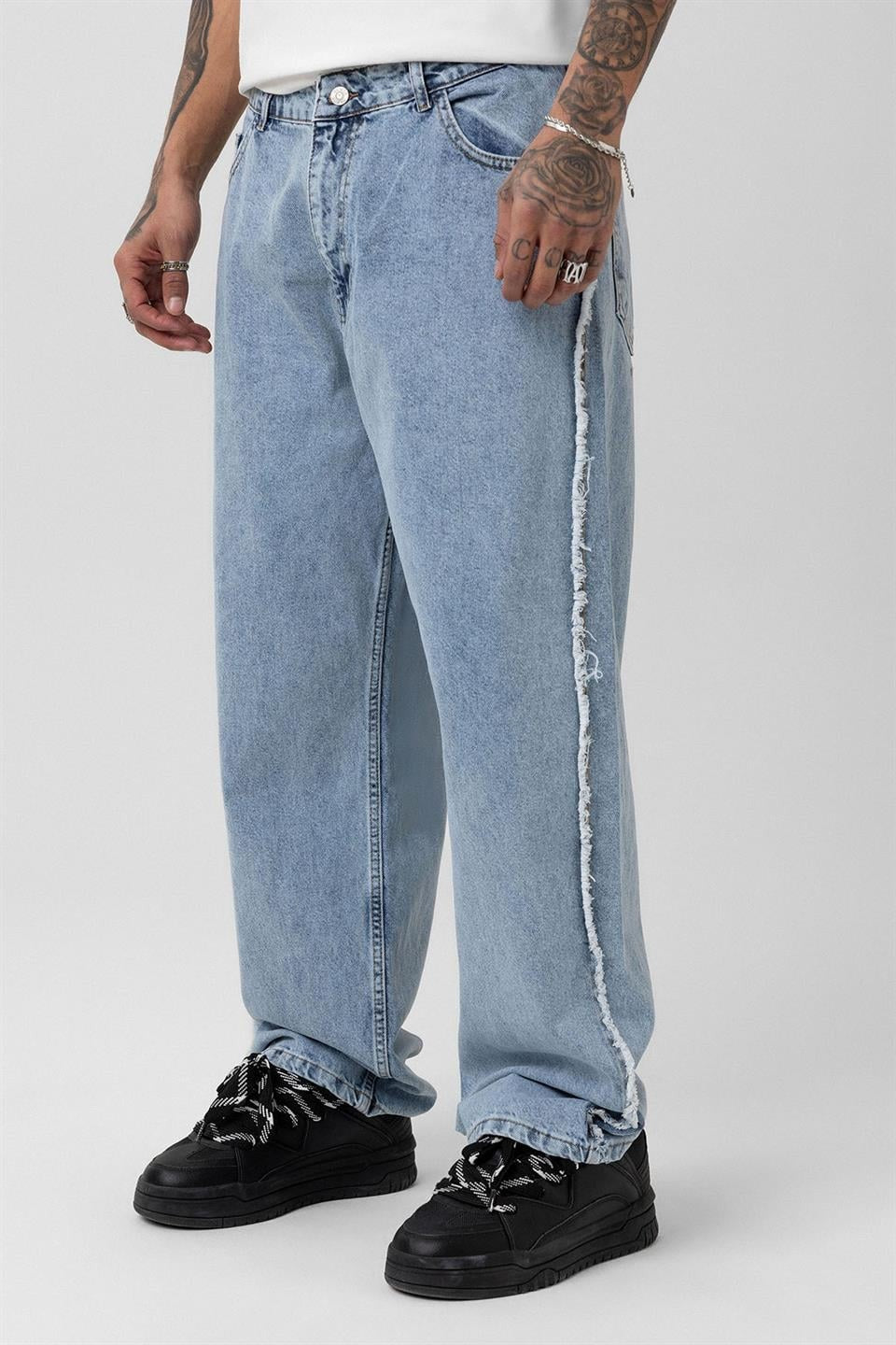 Yan Dikiş Detaylı Baggy Jean