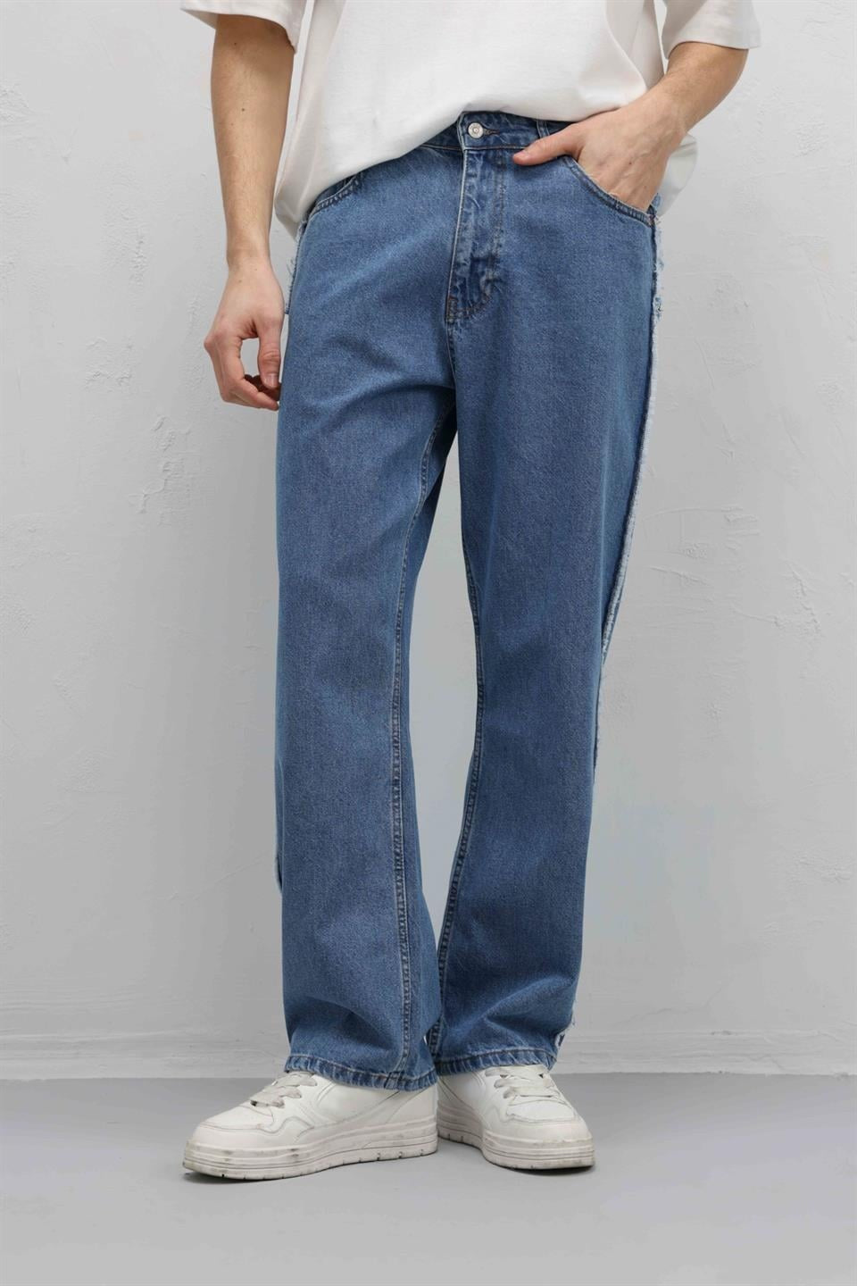 Yan Dikiş Detaylı Baggy Jean