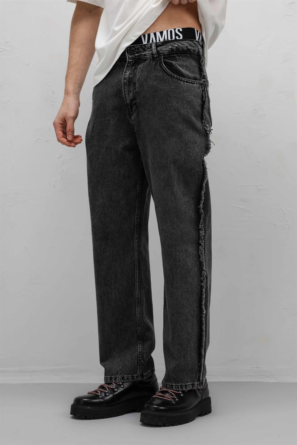 Yan Dikiş Detaylı Baggy Jean