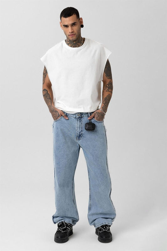 Yan Dikiş Detaylı Baggy Jean