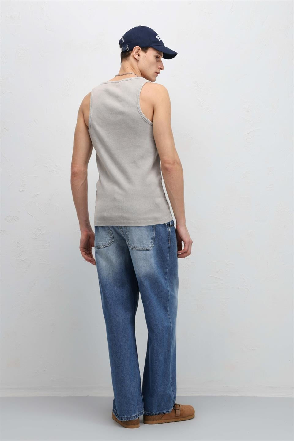 Pileli Zİncir Detaylı Baggy Jean