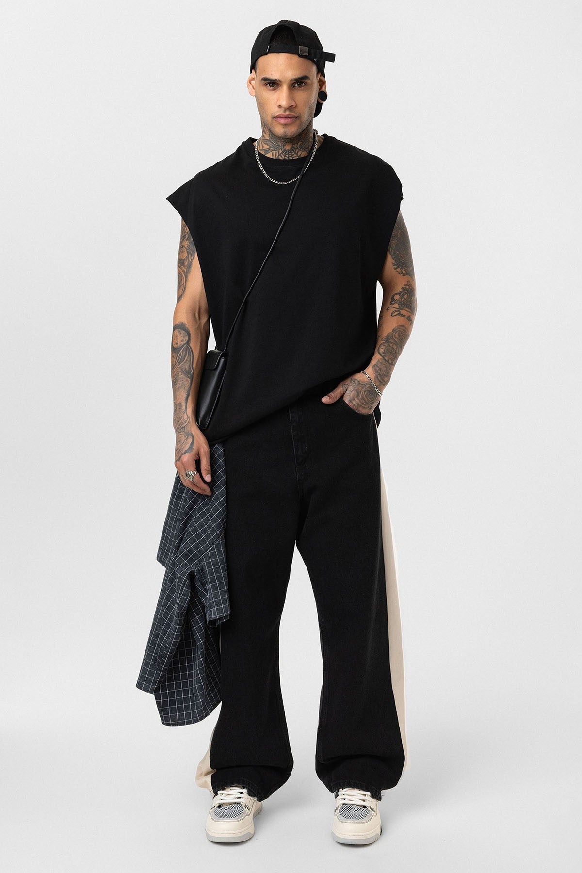 Yan Şeritli Baggy Fit Jean