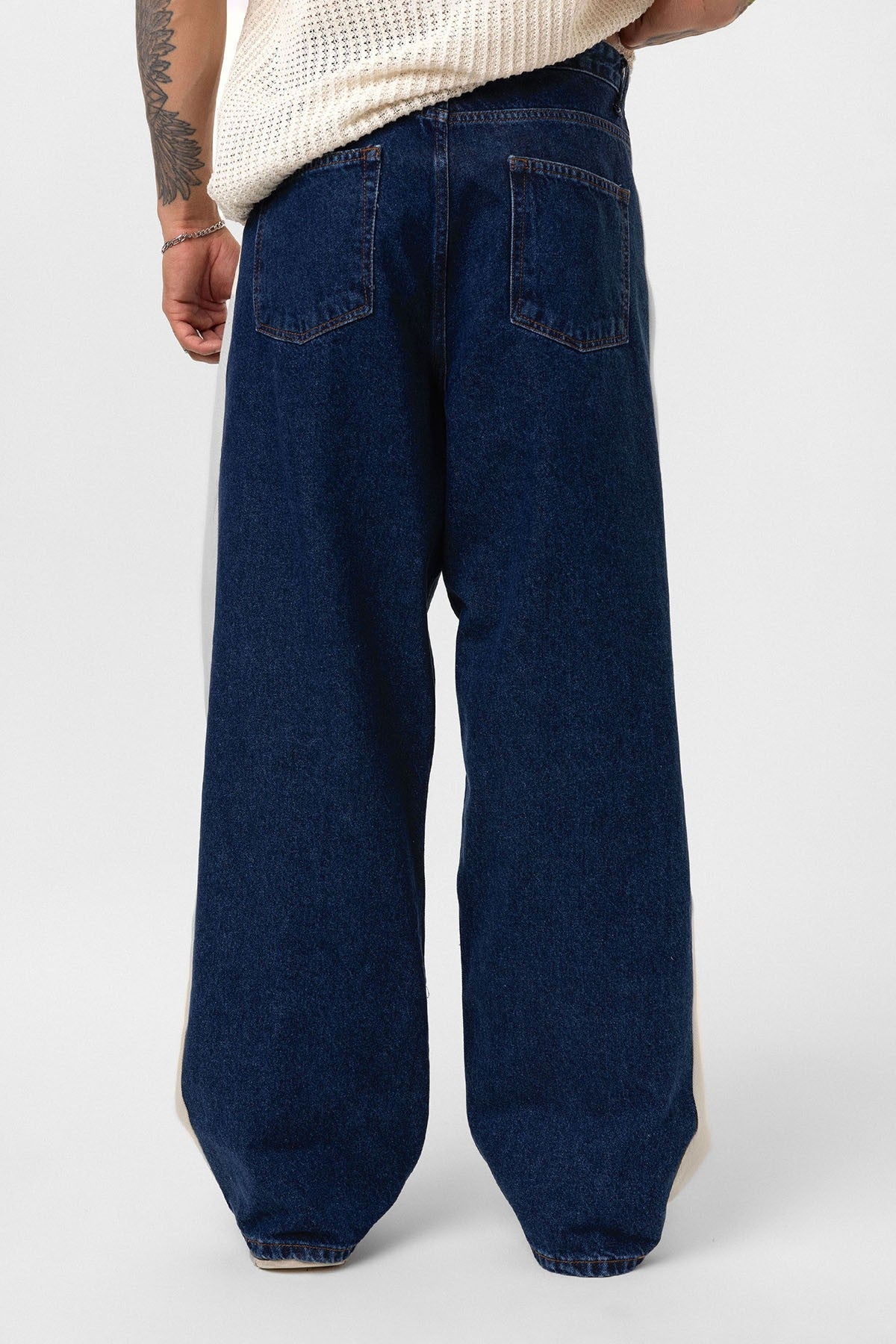 Yan Şeritli Baggy Fit Jean