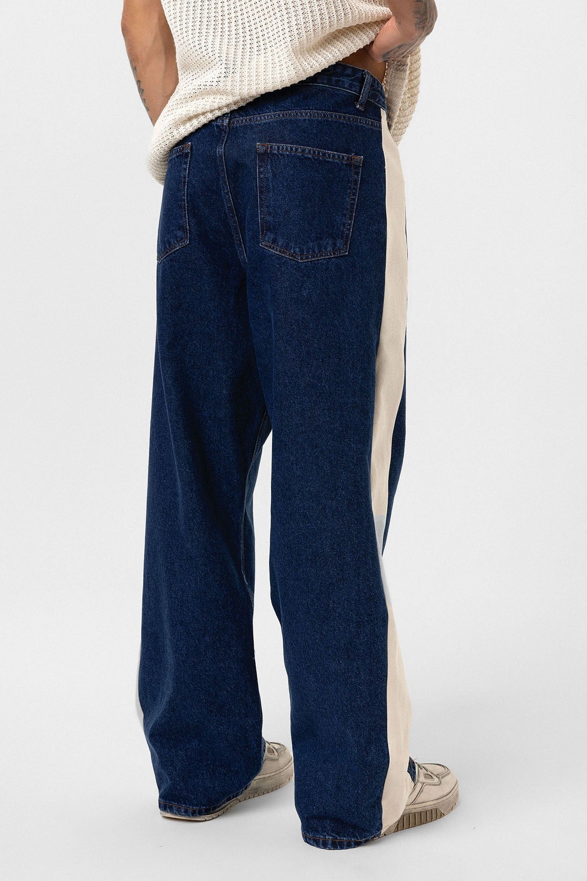 Yan Şeritli Baggy Fit Jean