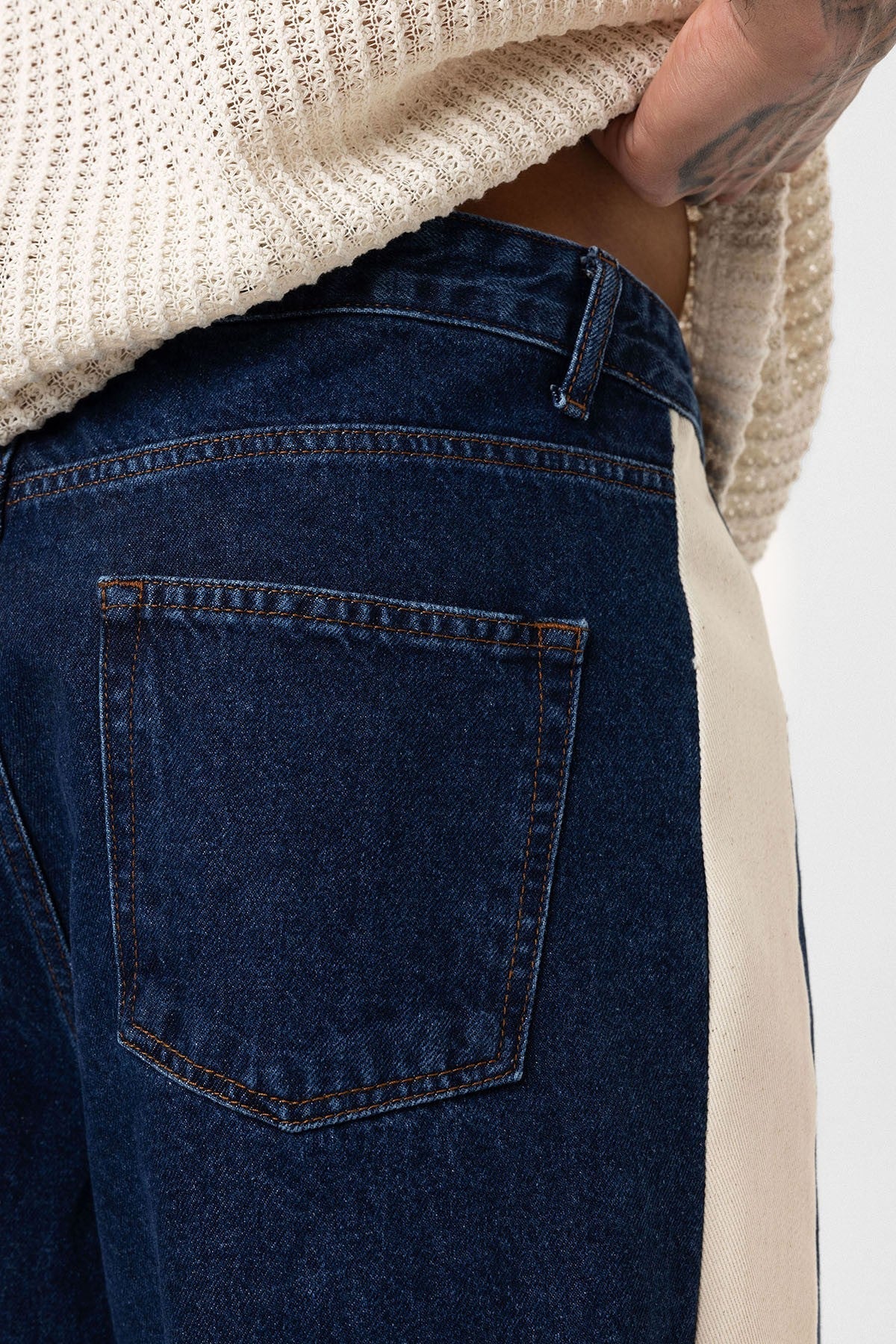 Yan Şeritli Baggy Fit Jean