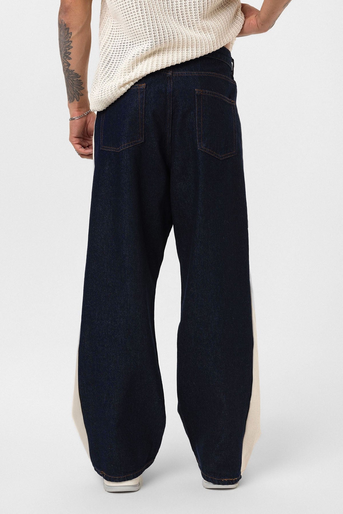 Yan Şeritli Baggy Fit Jean