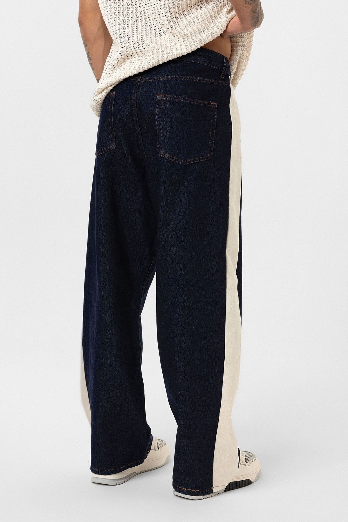 Yan Şeritli Baggy Fit Jean