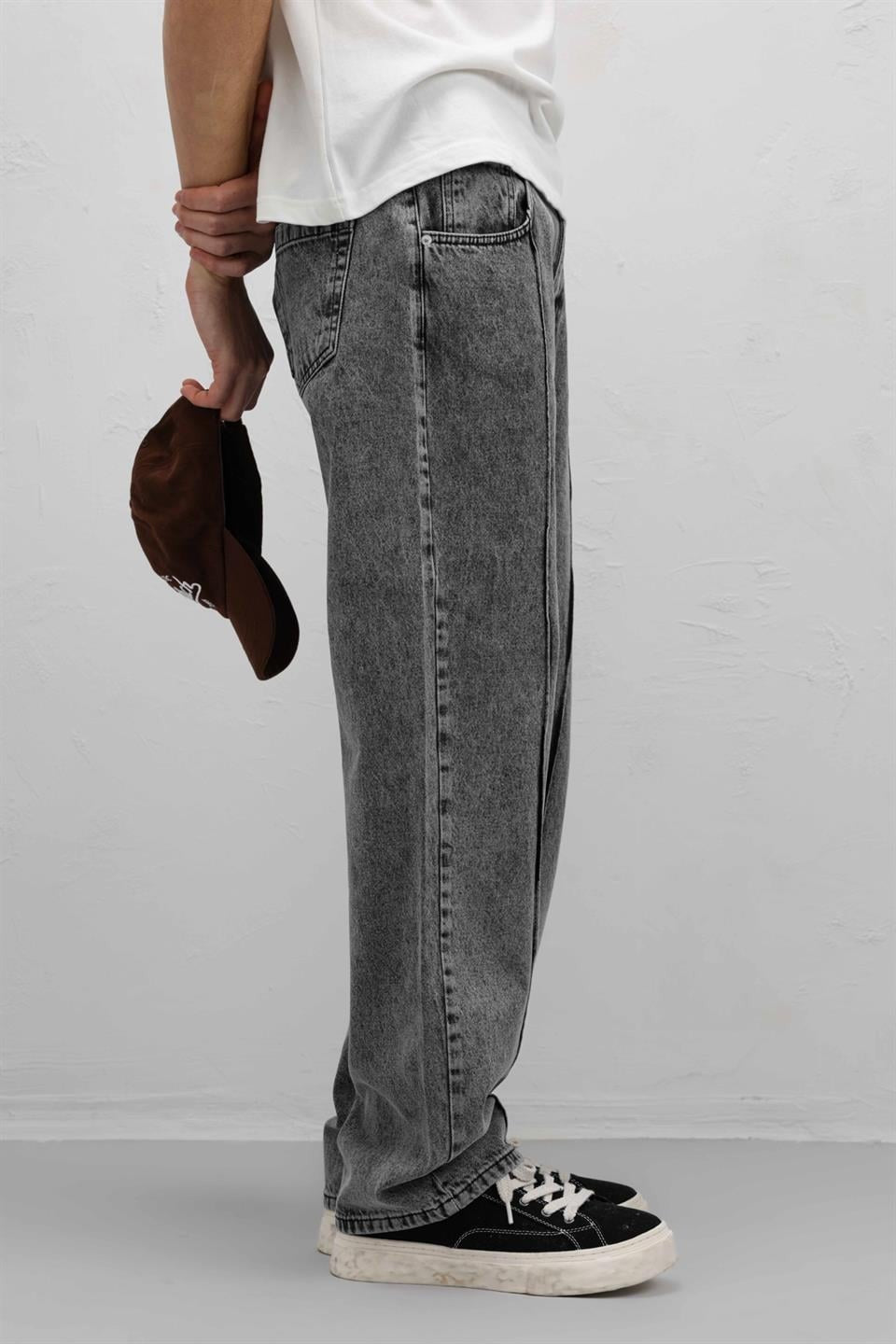 Dikiş Detaylı Relaxed Fit Jean