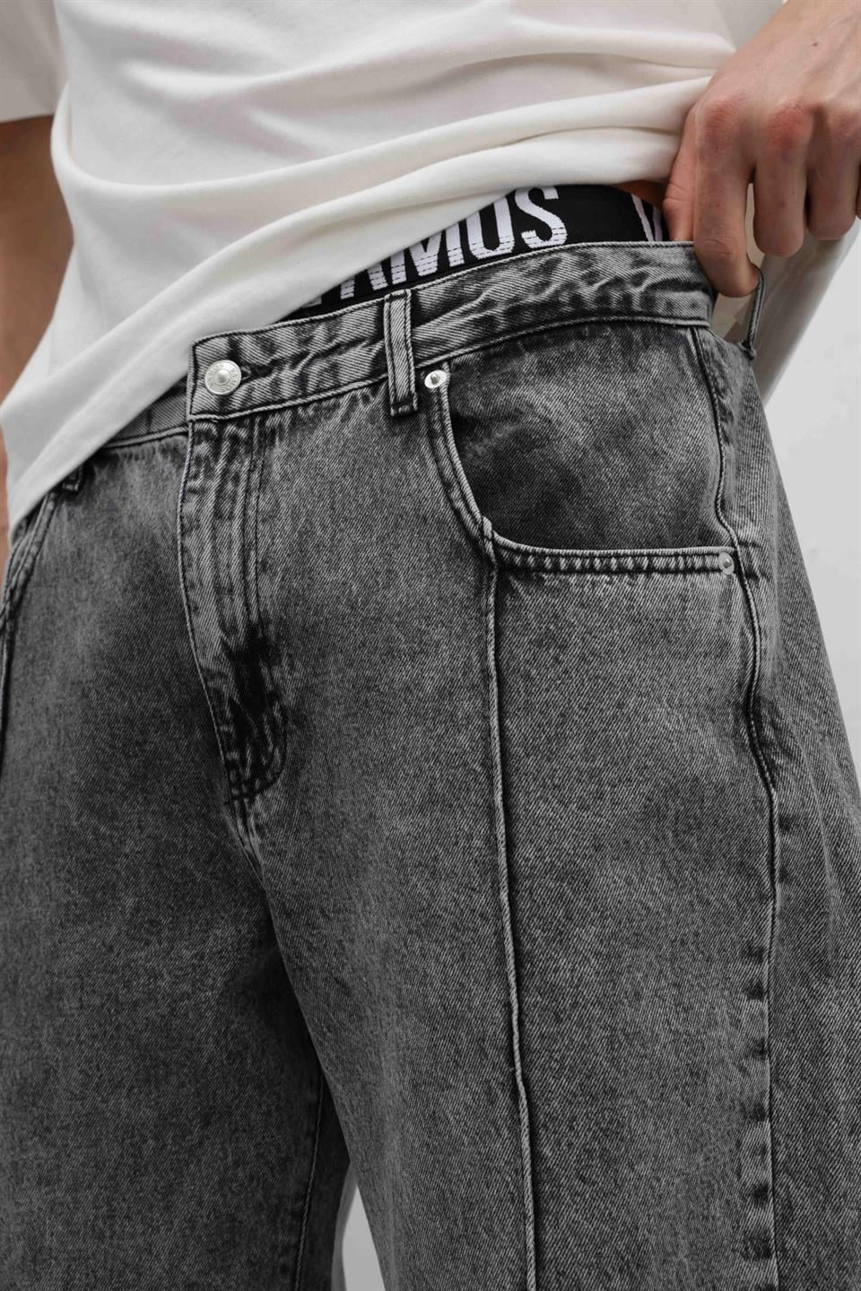 Dikiş Detaylı Relaxed Fit Jean