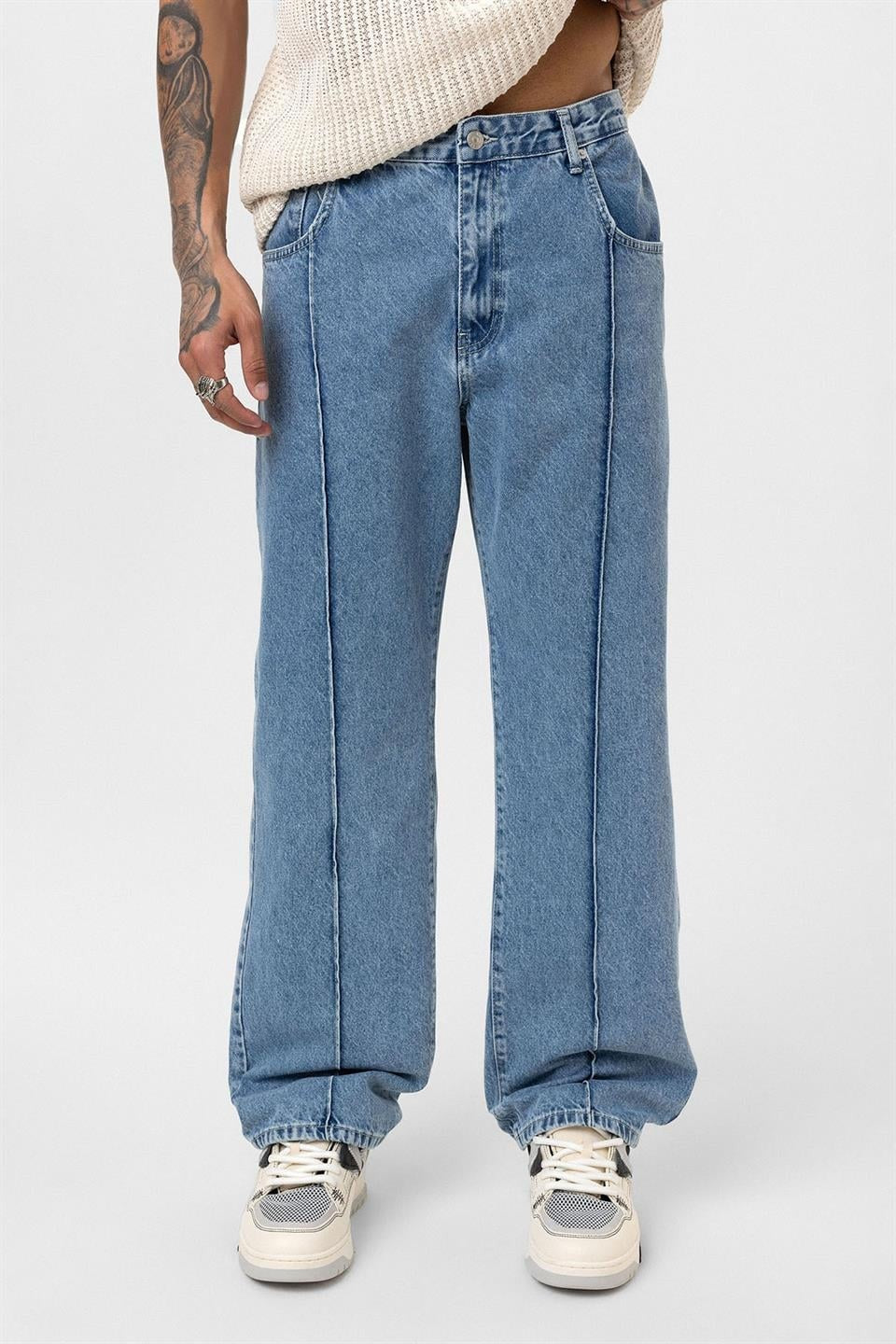 Dikiş Detaylı Relaxed Fit Jean