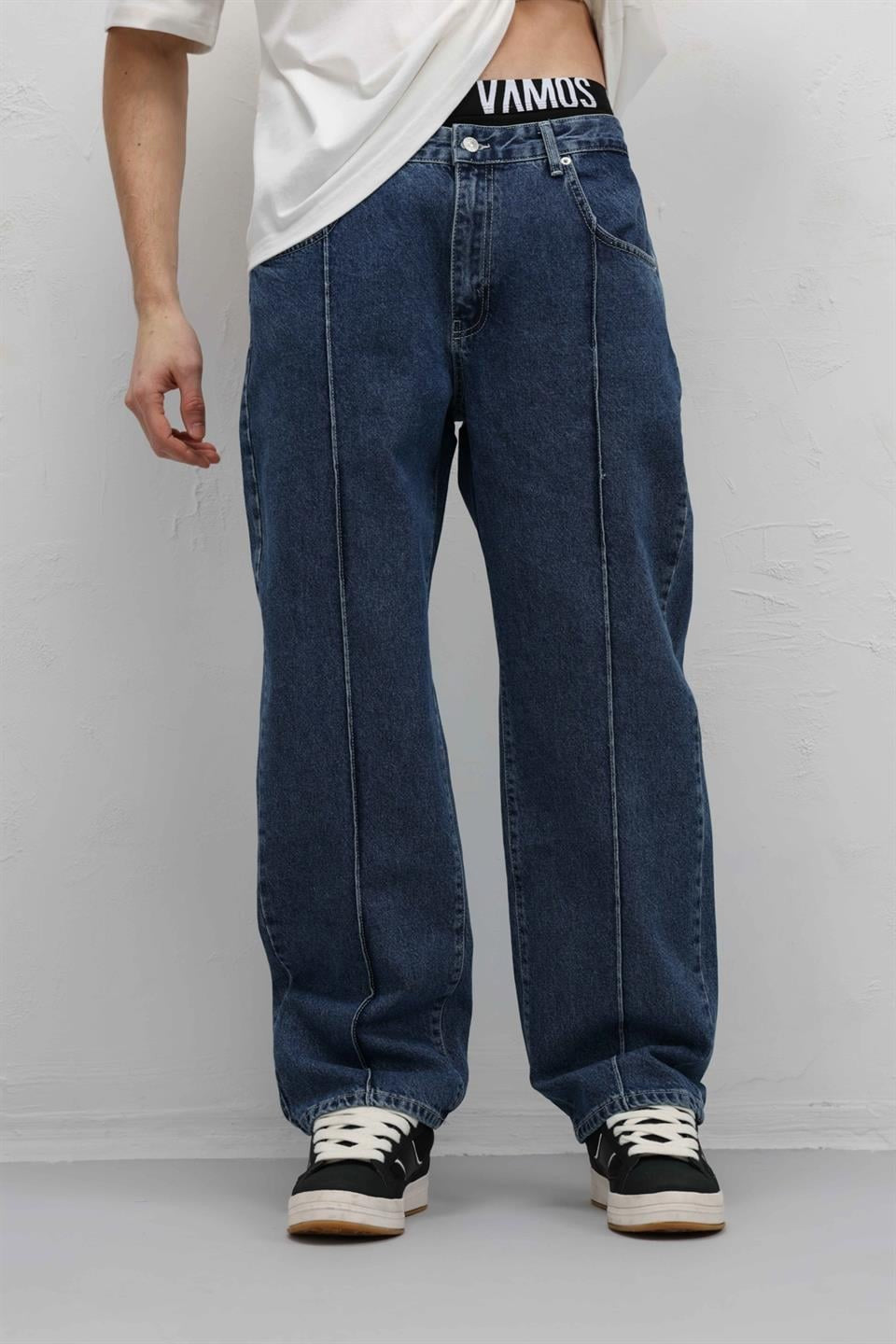 Dikiş Detaylı Relaxed Fit Jean