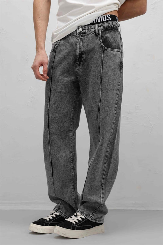 Dikiş Detaylı Relaxed Fit Jean