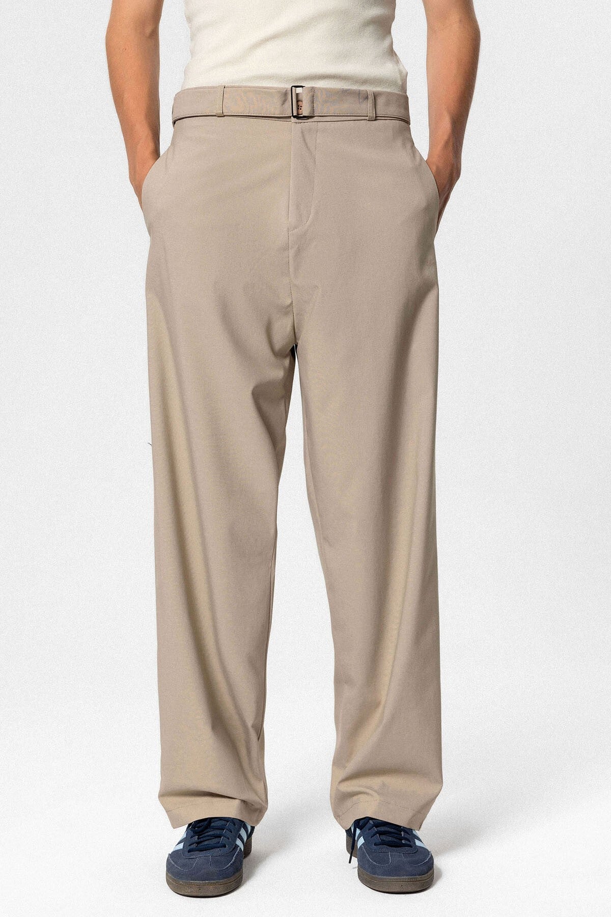 Kemerli Baggy Kumaş Pantolon