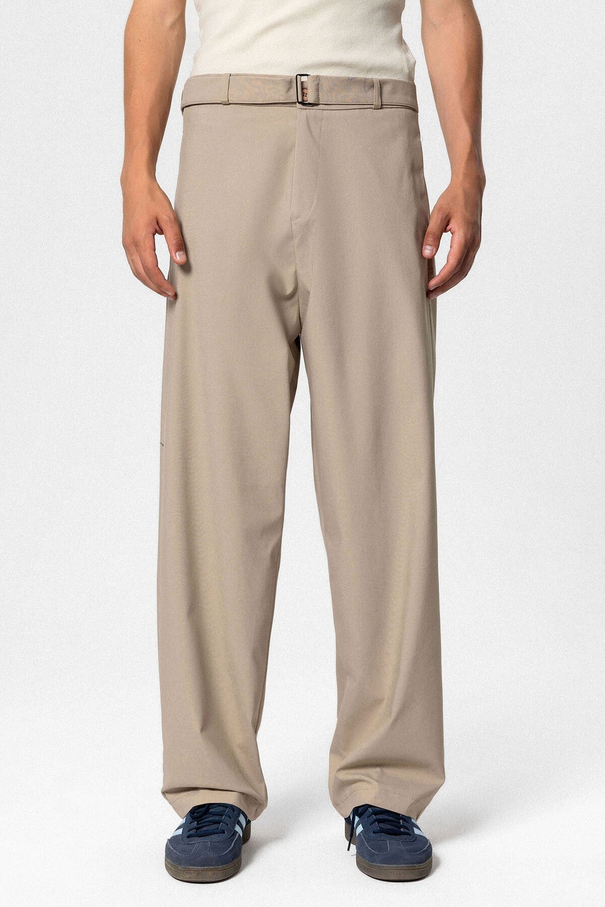 Kemerli Baggy Kumaş Pantolon