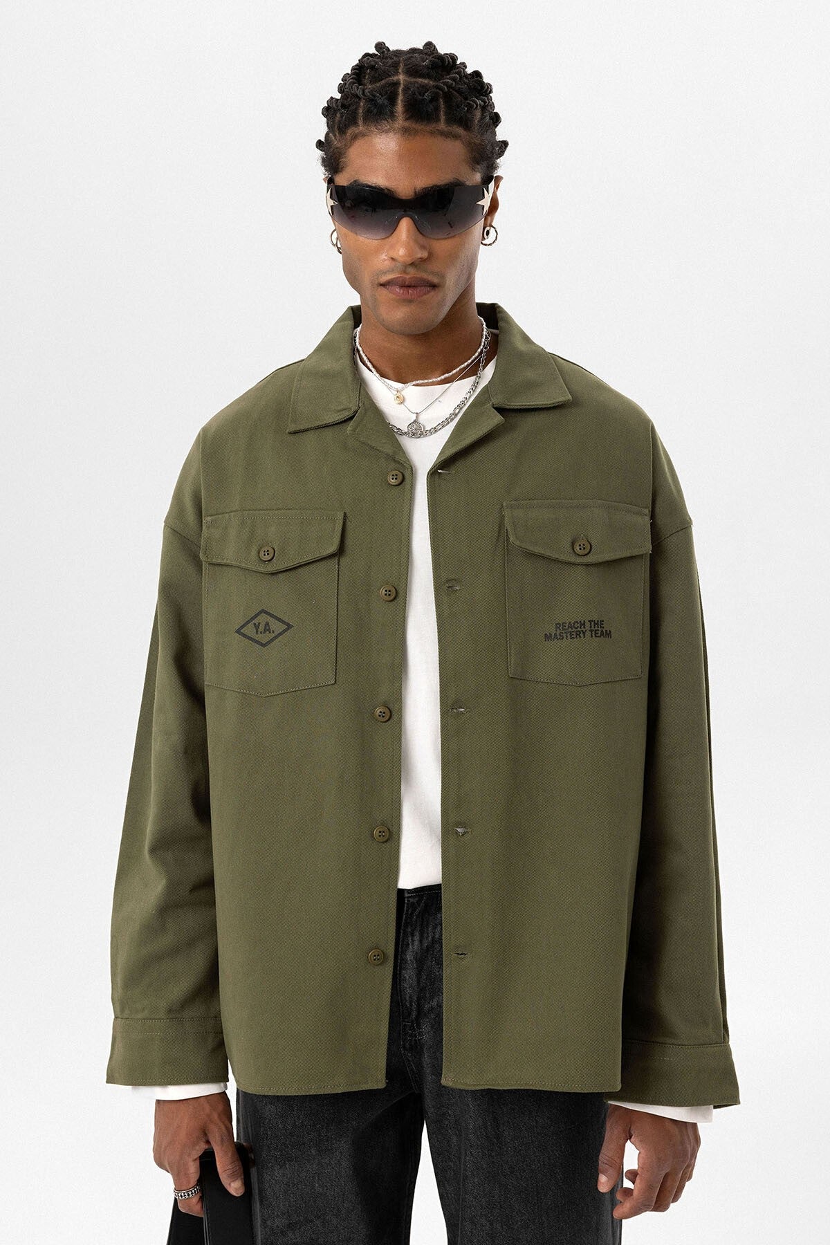 Arka Baskılı Oversize Denım Ceket