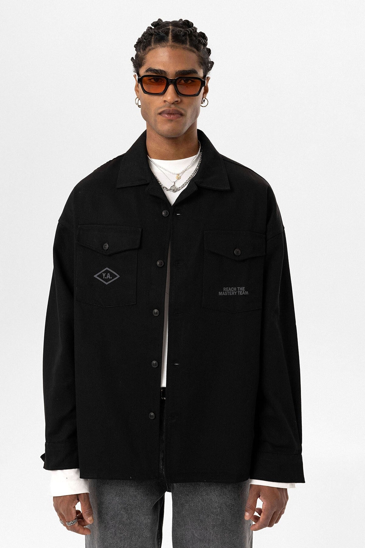 Arka Baskılı Oversize Denım Ceket