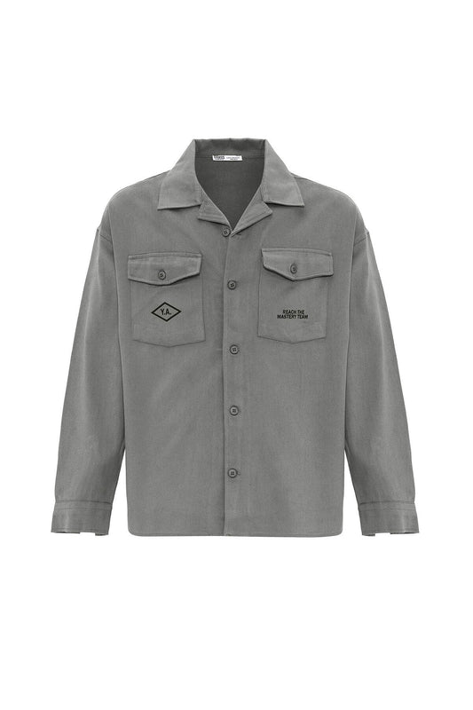 Arka Baskılı Oversize Denım Ceket